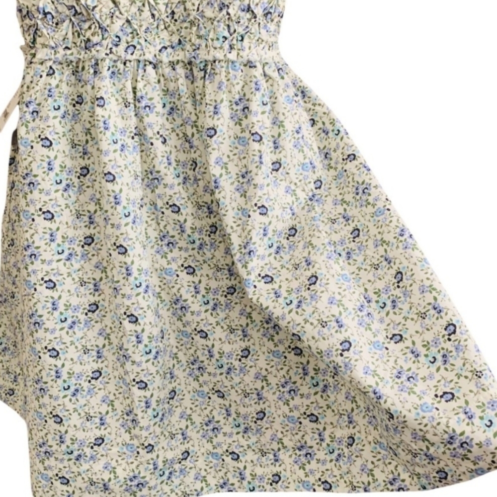 NWT Free People Petunia Mini Dress XS Blue Floral Cottagecore Boho Prairie Dress - Picture 13 of 16
